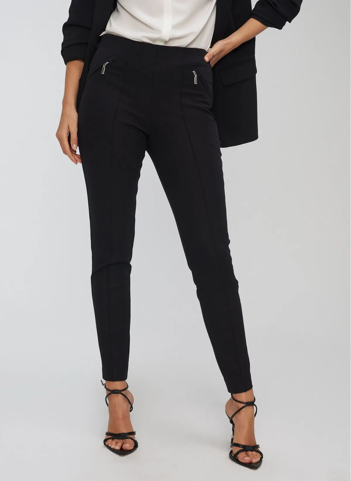 13733 Black Stitch Detail Pants