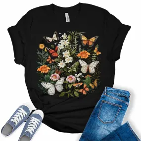 Aesthetic Floral Butterfly Fairycore Cottagecore Women's Graphic Tee