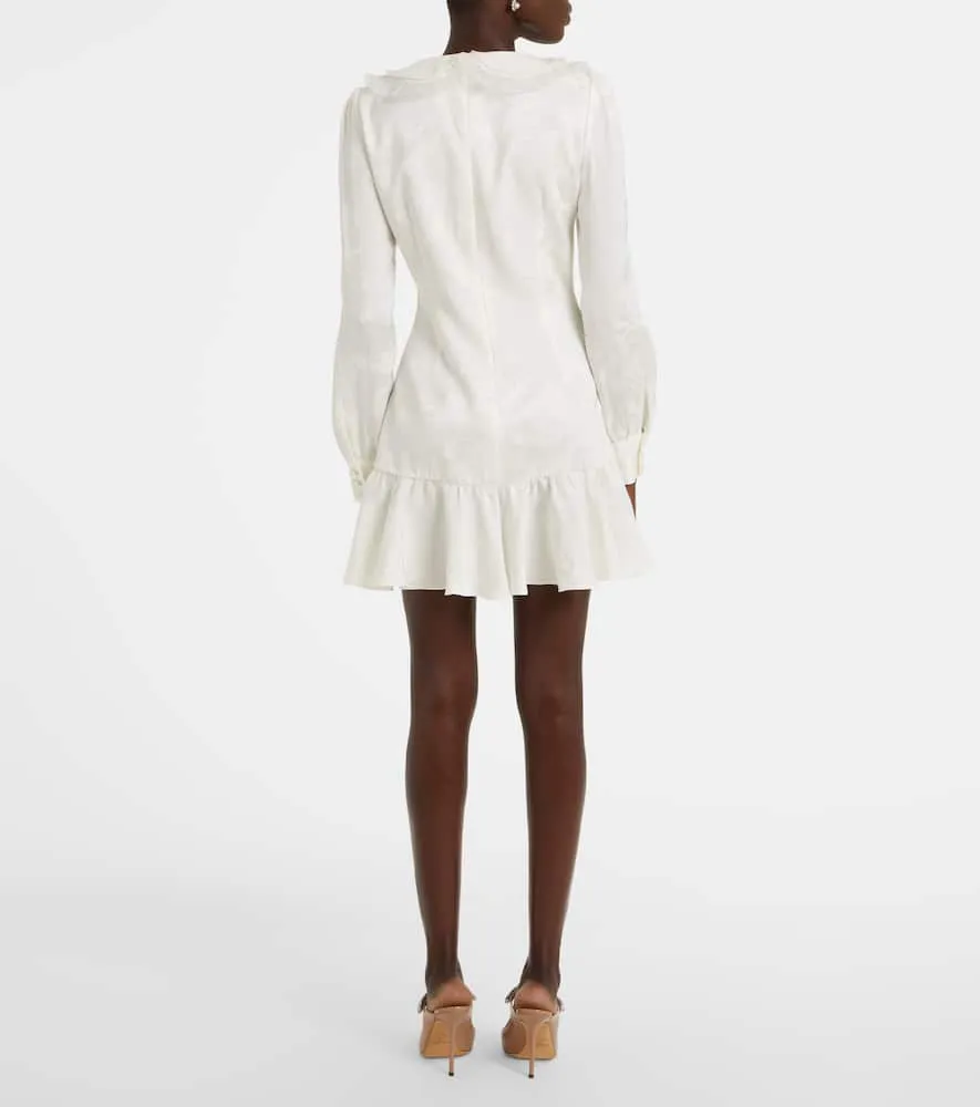 Alessandra Rich Bow-detail floral jacquard minidress