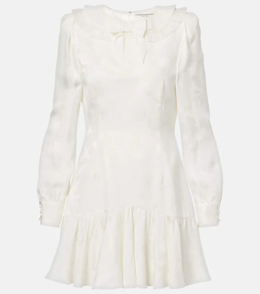 Alessandra Rich Bow-detail floral jacquard minidress