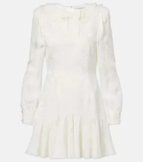 Alessandra Rich Bow-detail floral jacquard minidress