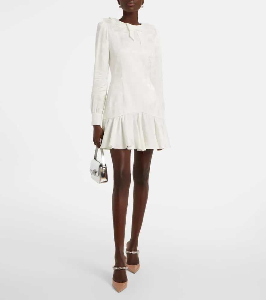 Alessandra Rich Bow-detail floral jacquard minidress