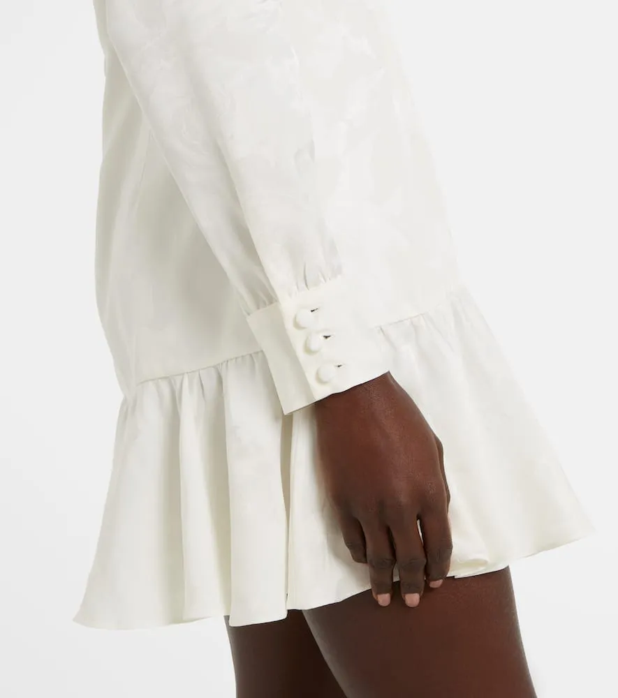 Alessandra Rich Bow-detail floral jacquard minidress