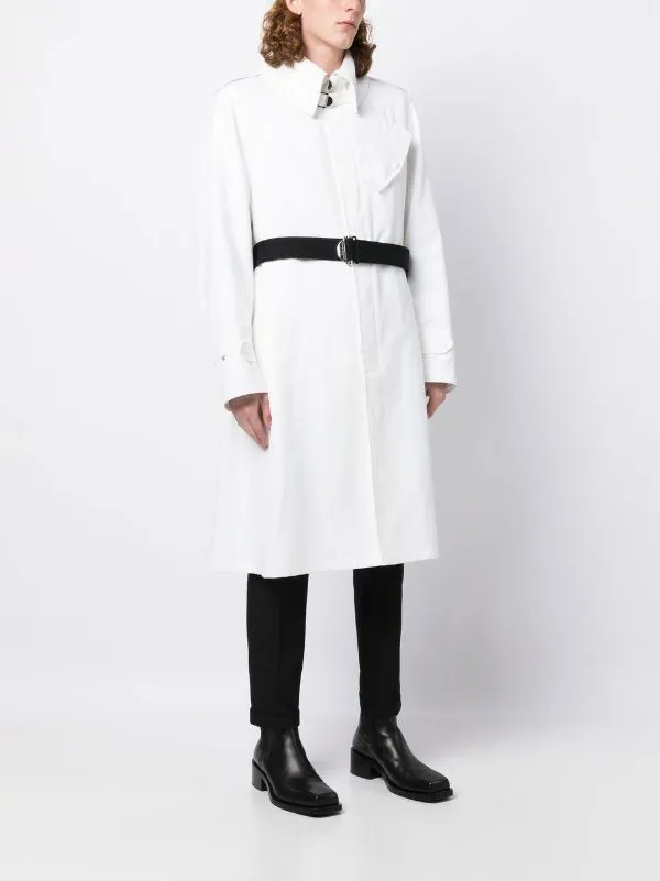 ALEXANDER MCQUEEN Illustration Trench Coat White Black