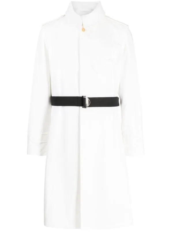 ALEXANDER MCQUEEN Illustration Trench Coat White Black