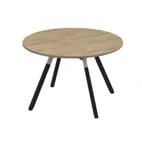 Anson executive circular meeting table with A-frame legs - barcelona walnut