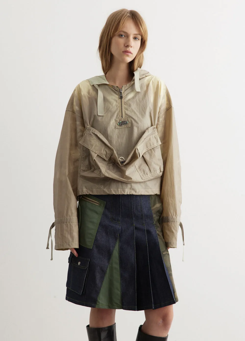 Arina Lace-Up Anorak Shirt Jacket