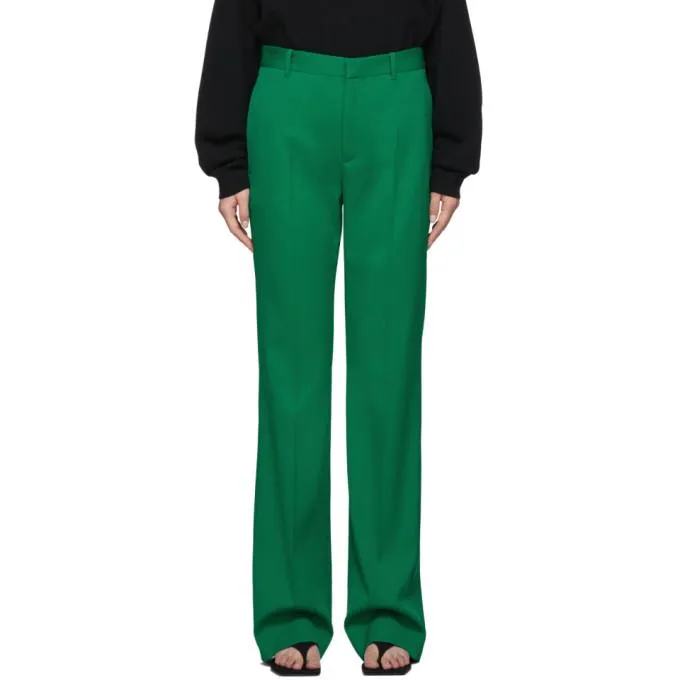 Balenciaga Green Wool Tailoring Trouser