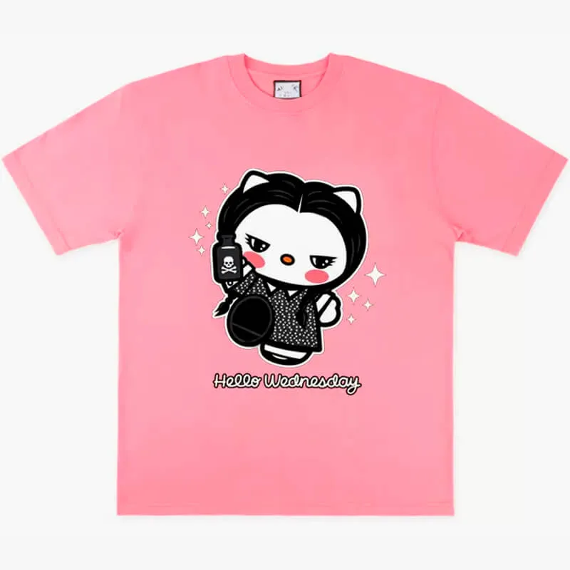 benpaolv Hello Kitty Wednesday Addams T-Shirt Funny Aesthetic