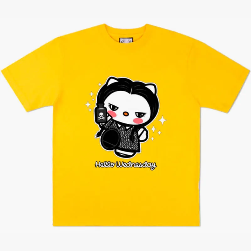 benpaolv Hello Kitty Wednesday Addams T-Shirt Funny Aesthetic