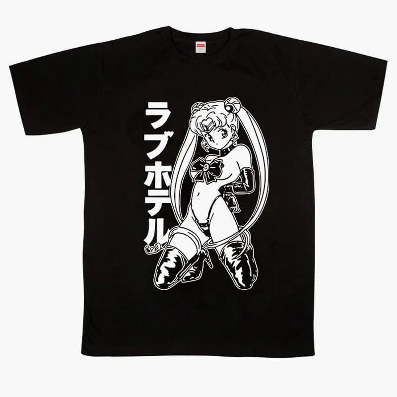 benpaolv HVY BLK Lustcore Aesthetic Dark Sailor Moon Sexy T-Shirt