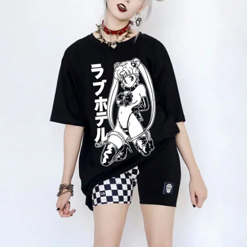 benpaolv HVY BLK Lustcore Aesthetic Dark Sailor Moon Sexy T-Shirt