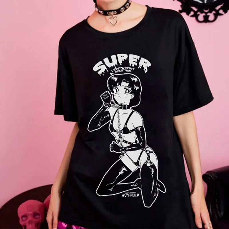 benpaolv HVY BLK Sailor Mercury Horny Cat T-Shirt Hot Animecore