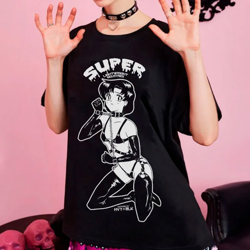 benpaolv HVY BLK Sailor Mercury Horny Cat T-Shirt Hot Animecore