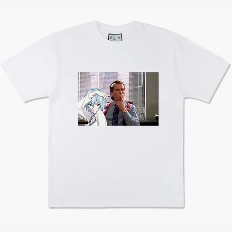 benpaolv Rei Ayanami and Patrick Bateman Anime T-Shirt American Psycho