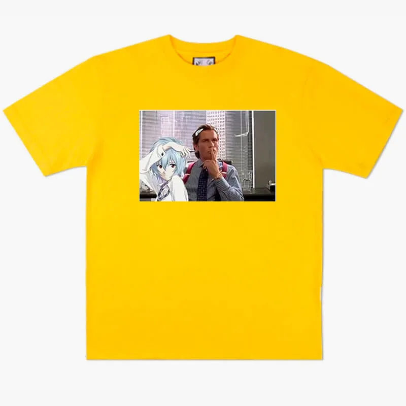 benpaolv Rei Ayanami and Patrick Bateman Anime T-Shirt American Psycho