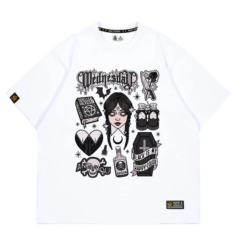 benpaolv Wednesday Aesthetic Black T-Shirt Witchcore