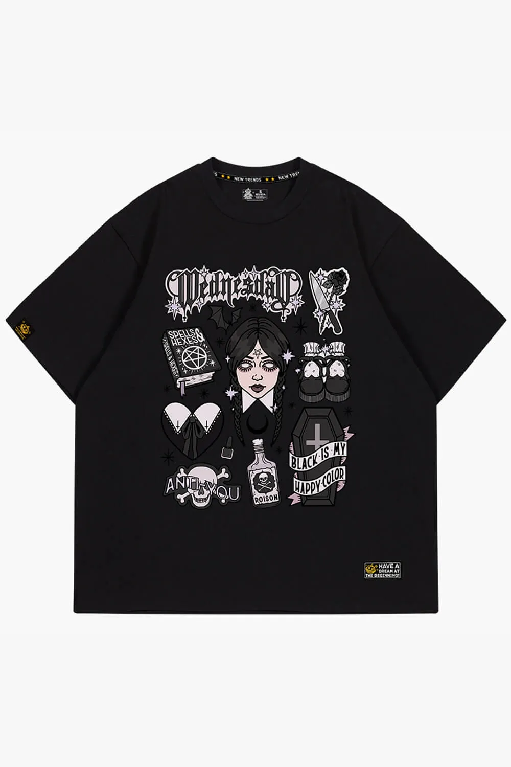 benpaolv Wednesday Aesthetic Black T-Shirt Witchcore
