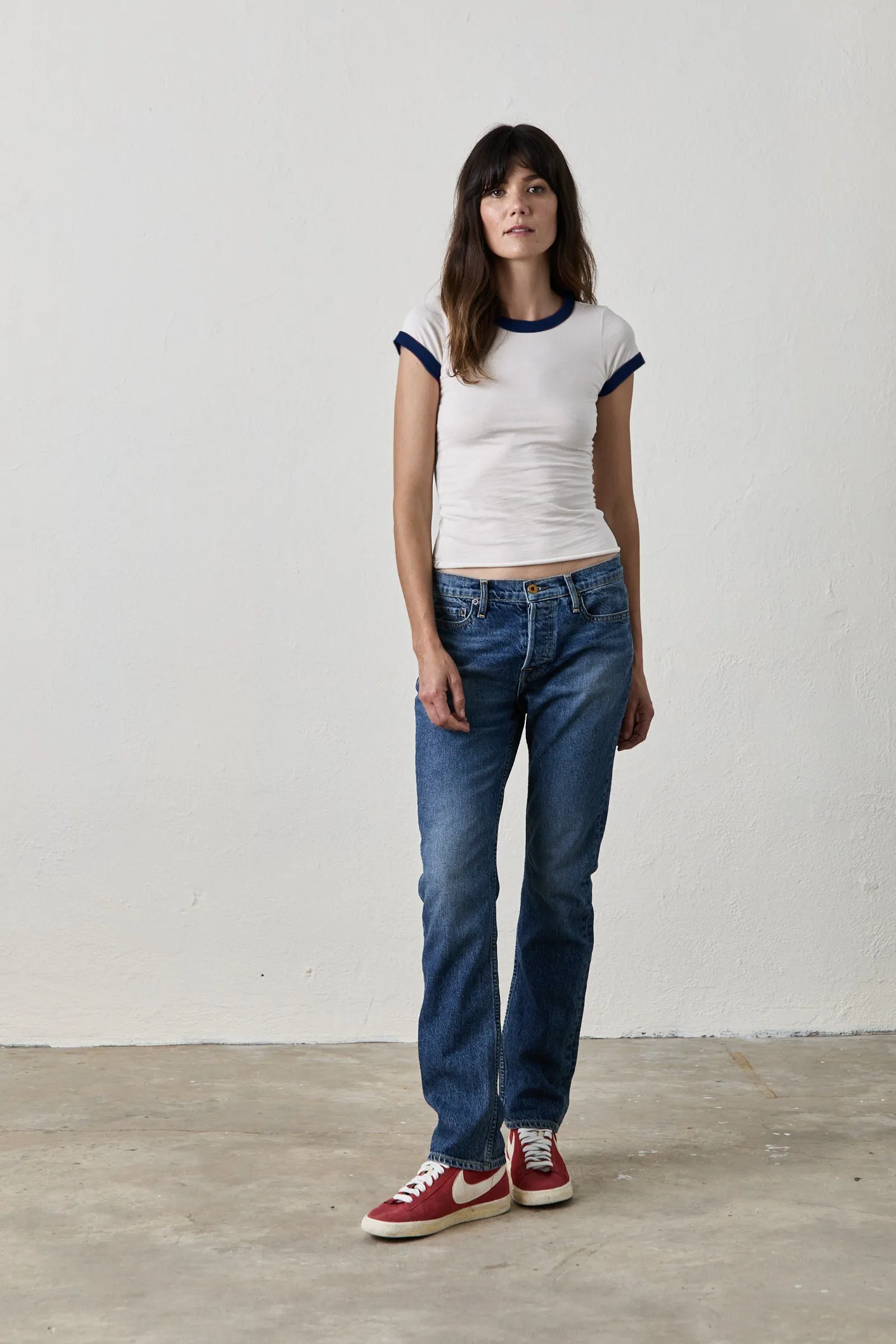Bodhi Shrunken Ringer Tee Shirt | Navy