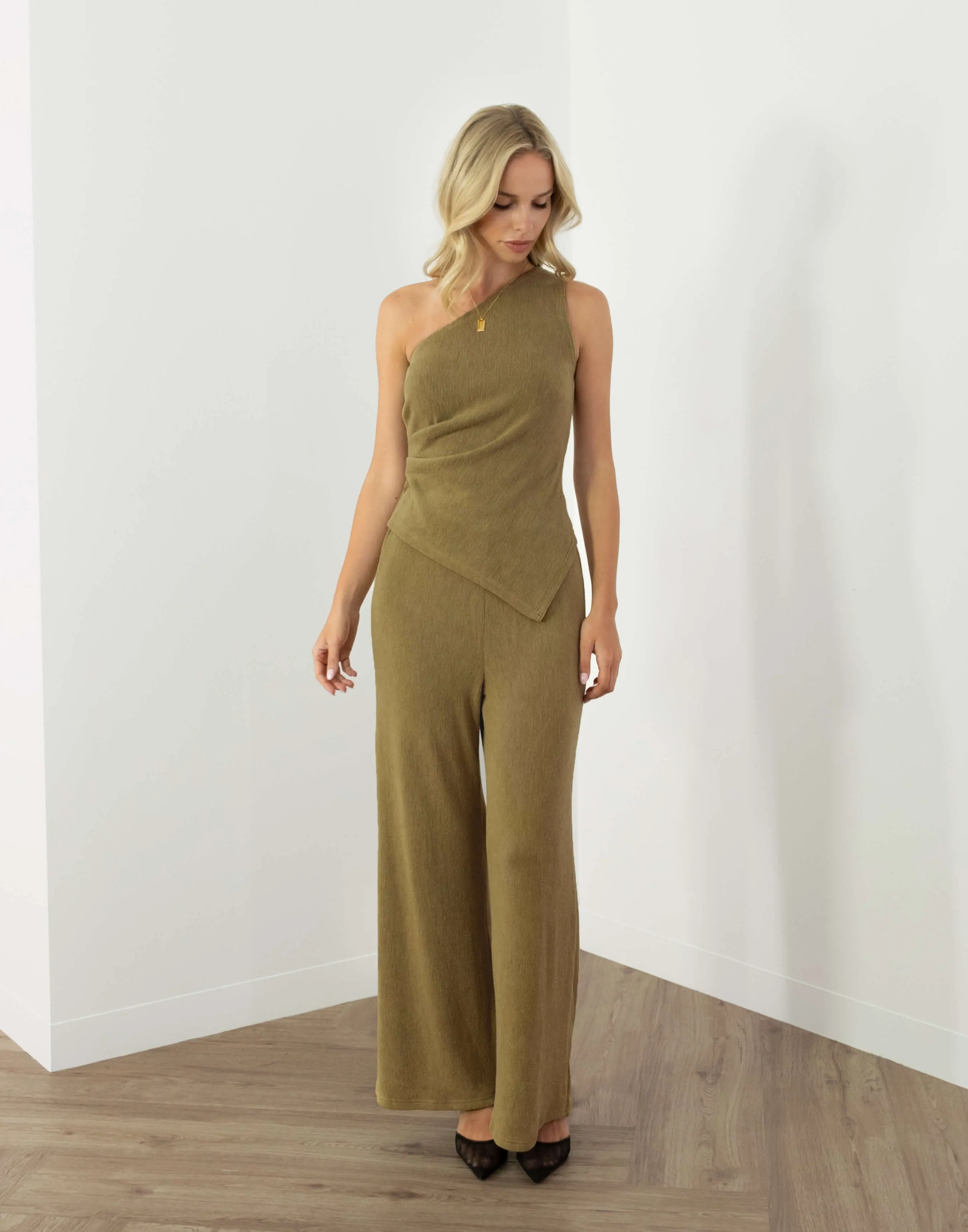 Camille Pants - High Waist Relaxed Fit - Olive