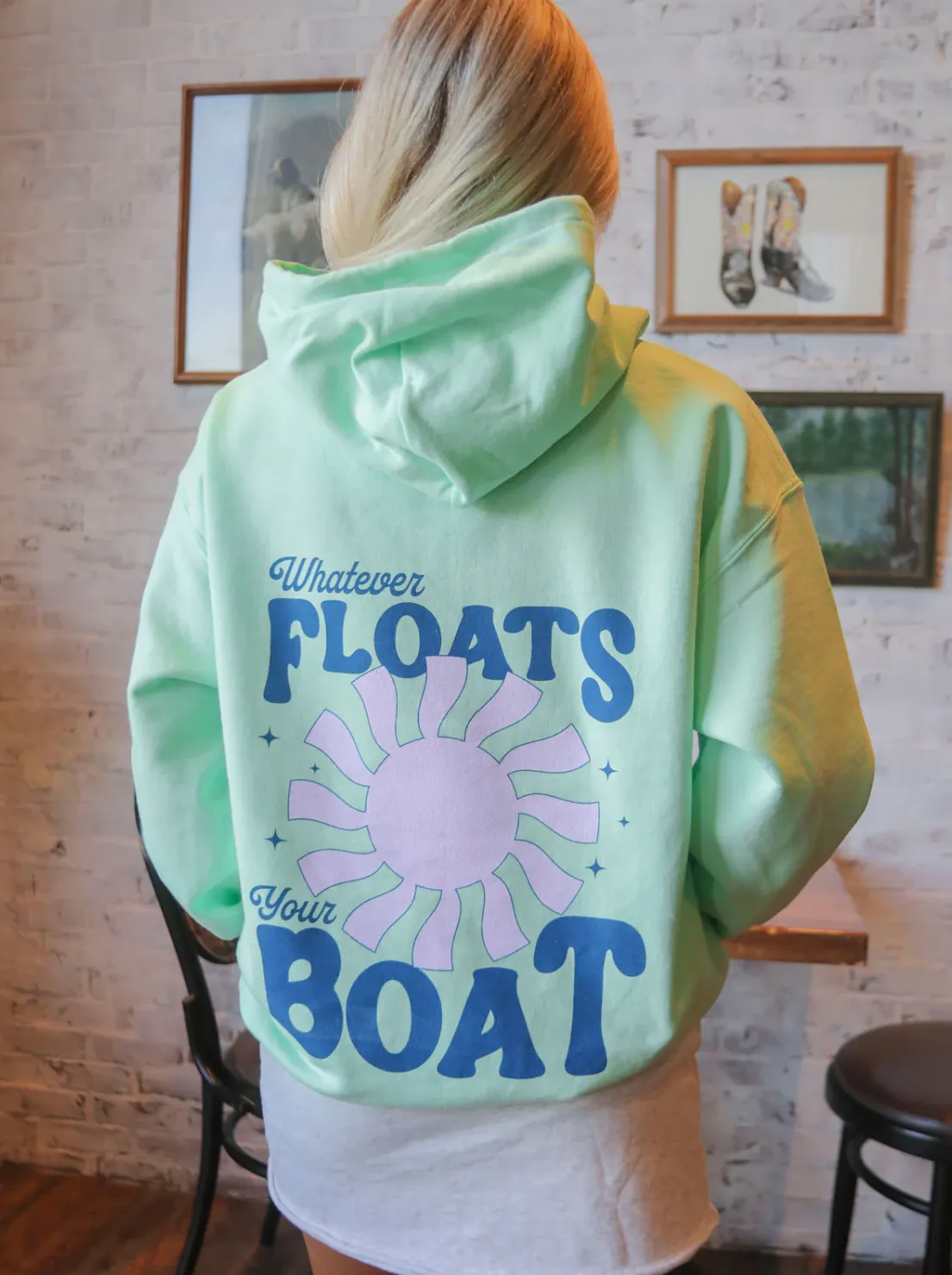 charlie southern: whatever floats your boat hoodie (front   back)
