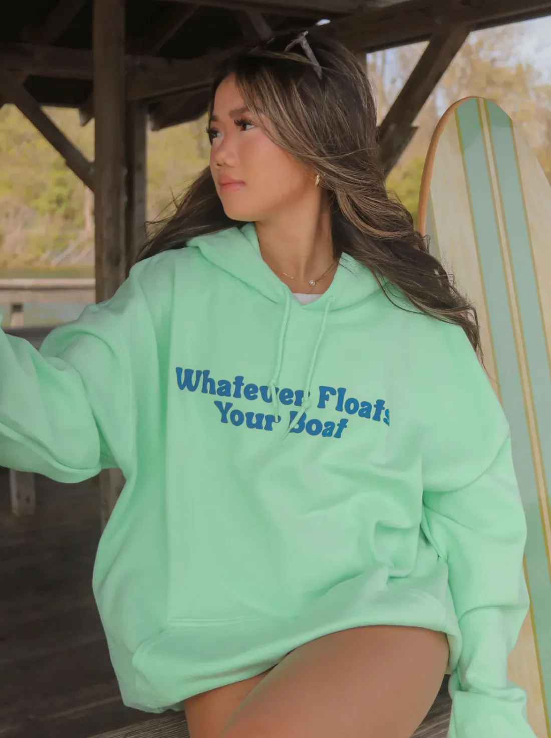 charlie southern: whatever floats your boat hoodie (front   back)