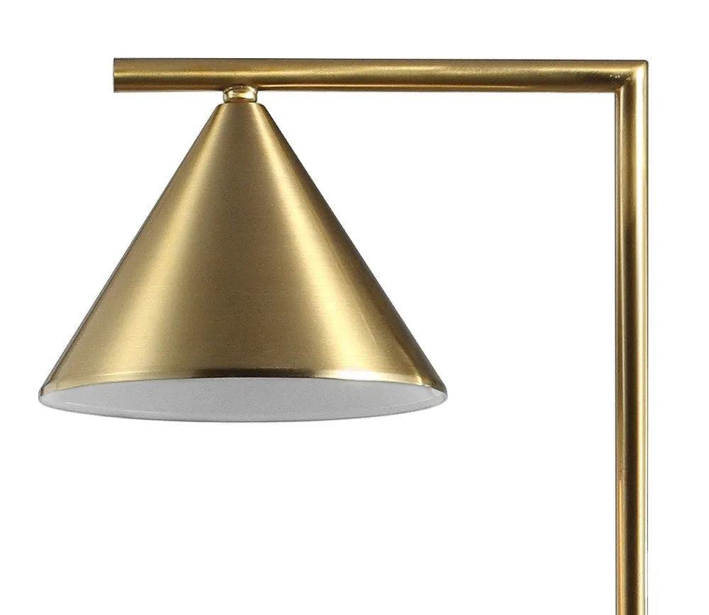 Chelsea 60" Metal/Marble Cone Shade LED Floor Lamp