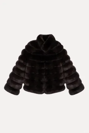 Chocolate Brown Chinchilla Fur Jacket