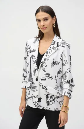 Conversational Print Straight Blazer