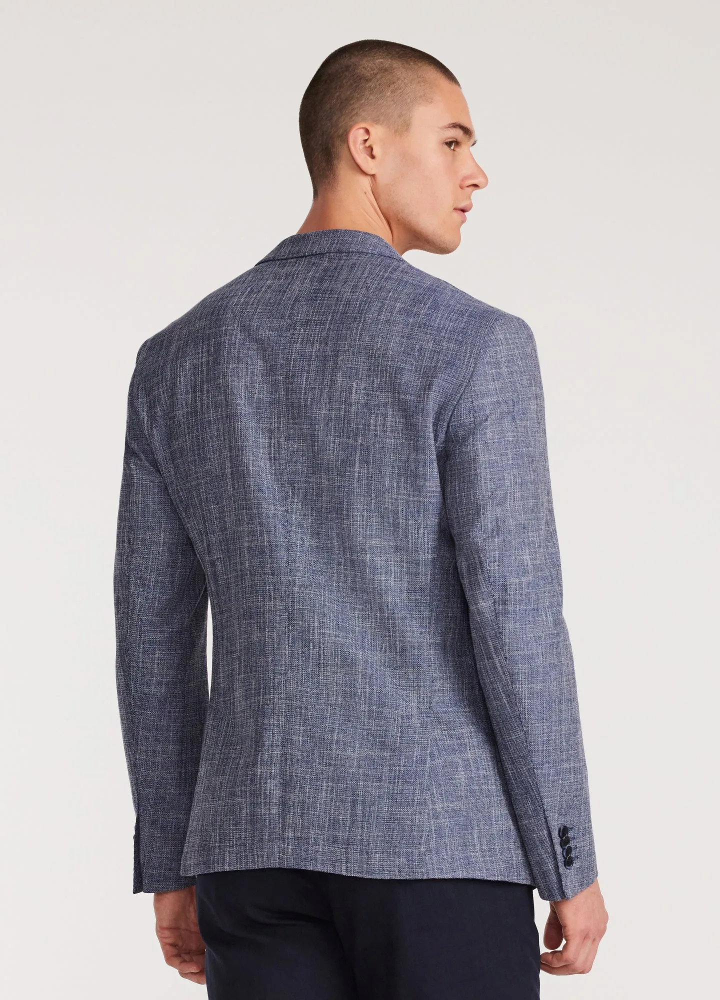 Crossweave Suit Jacket Blue