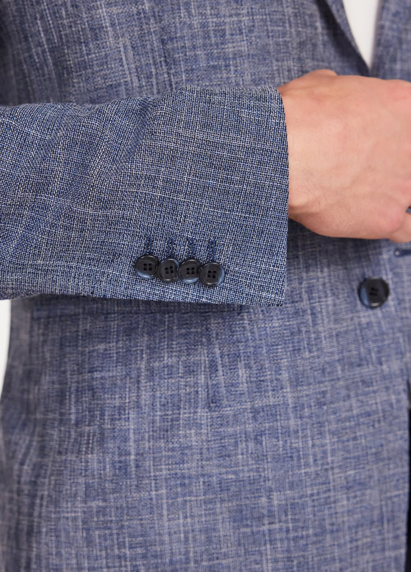 Crossweave Suit Jacket Blue