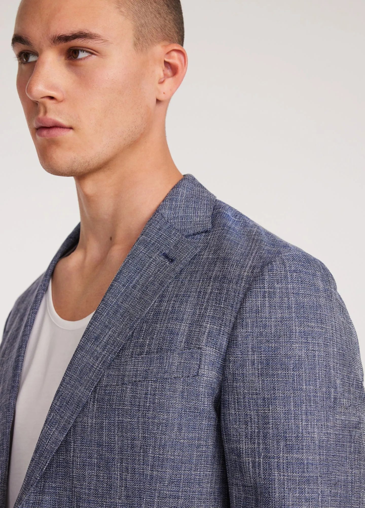 Crossweave Suit Jacket Blue