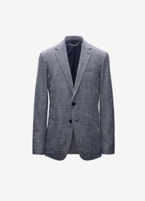 Crossweave Suit Jacket Blue