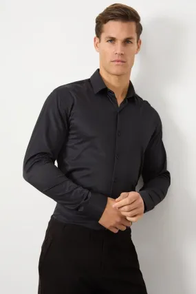 Defined Twill Shirt in Black