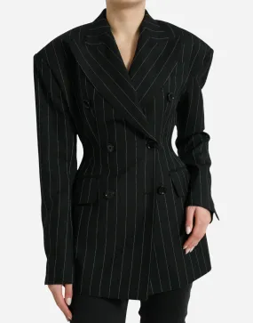 Double-Breasted Blazer With Stripes