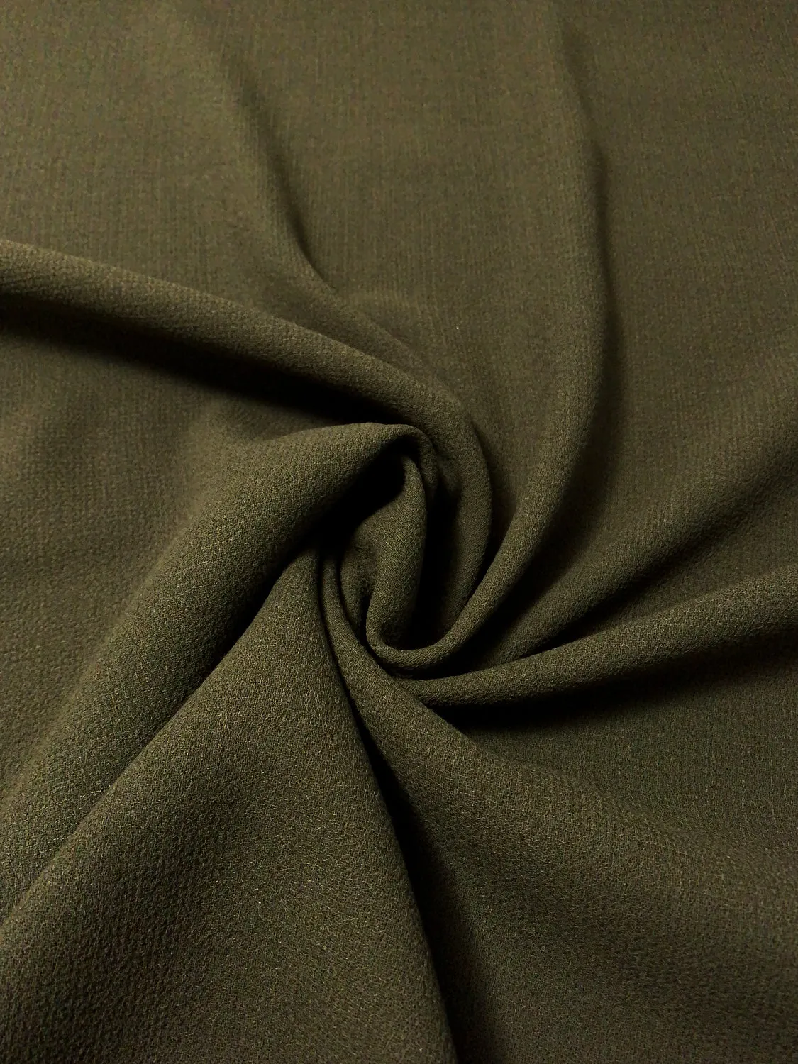 Double-Faced Wool Crepe - Dark Olive Green