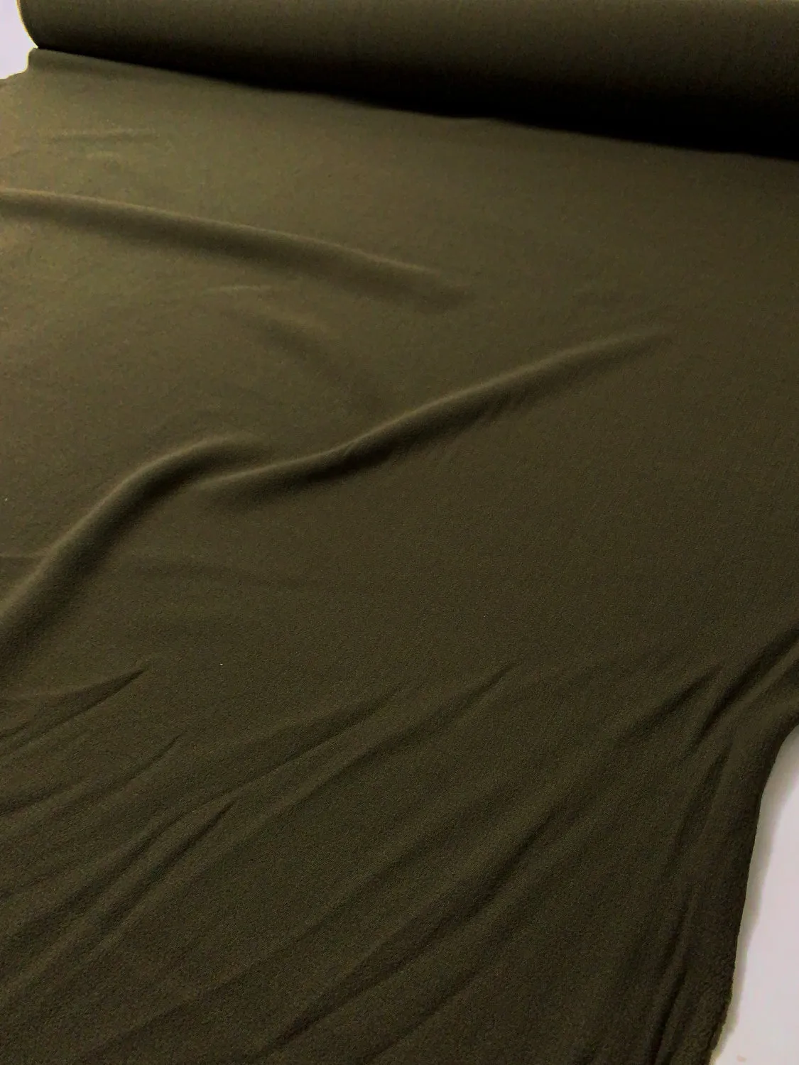 Double-Faced Wool Crepe - Dark Olive Green