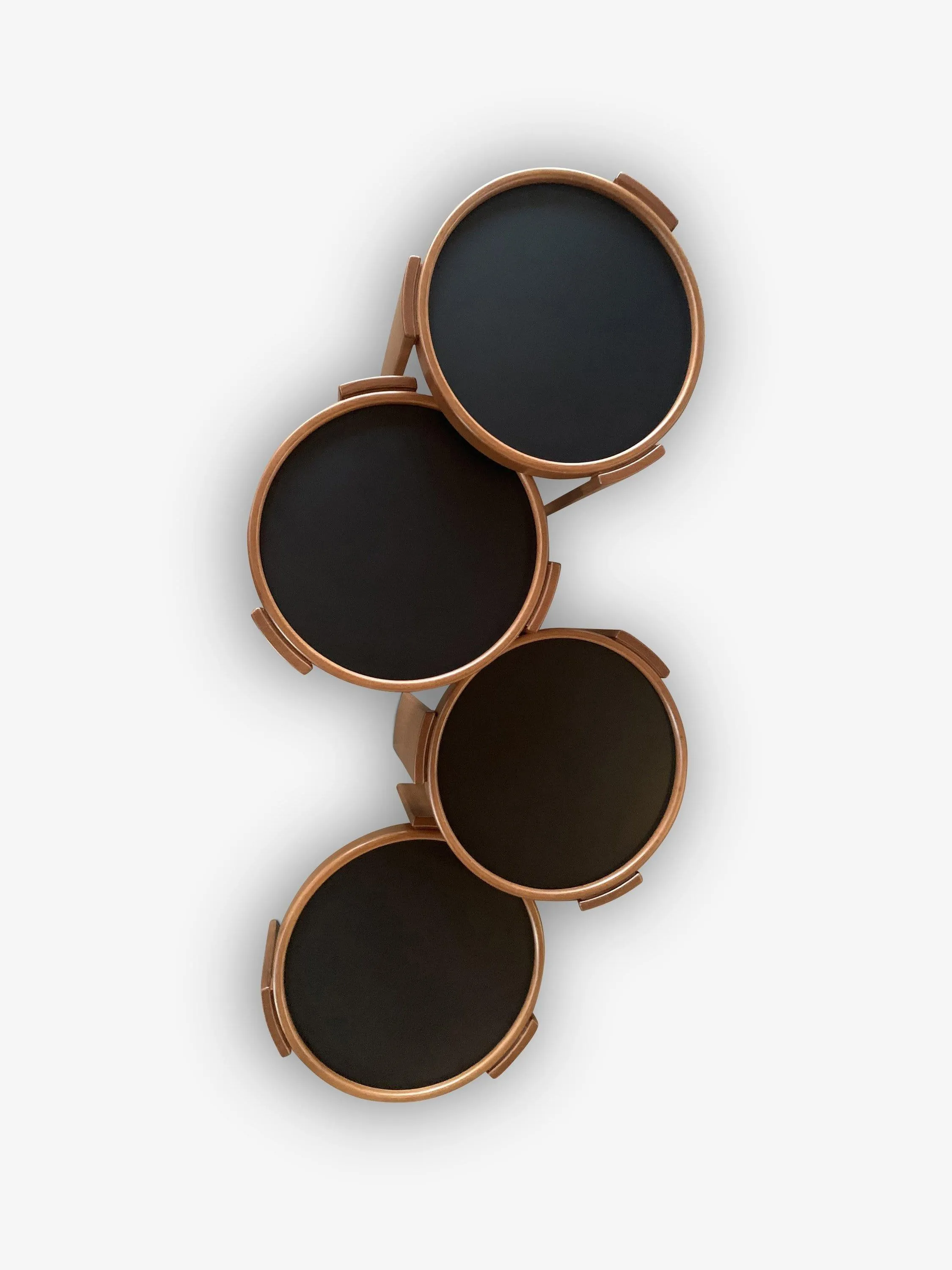 Gianfranco Frattini Nest of Four Low Tables in Beechwood Stained Walnut by Cassina