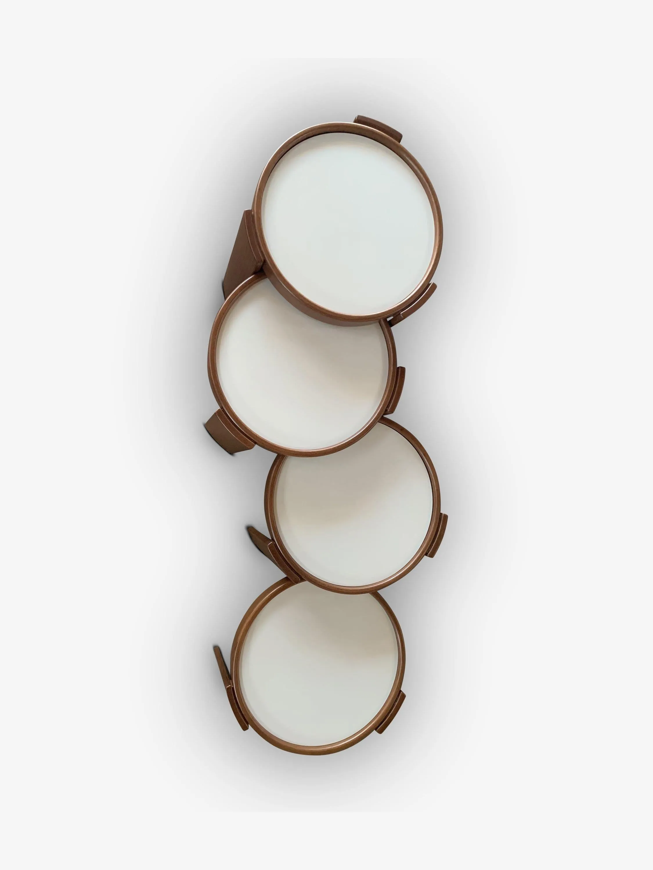 Gianfranco Frattini Nest of Four Low Tables in Beechwood Stained Walnut by Cassina
