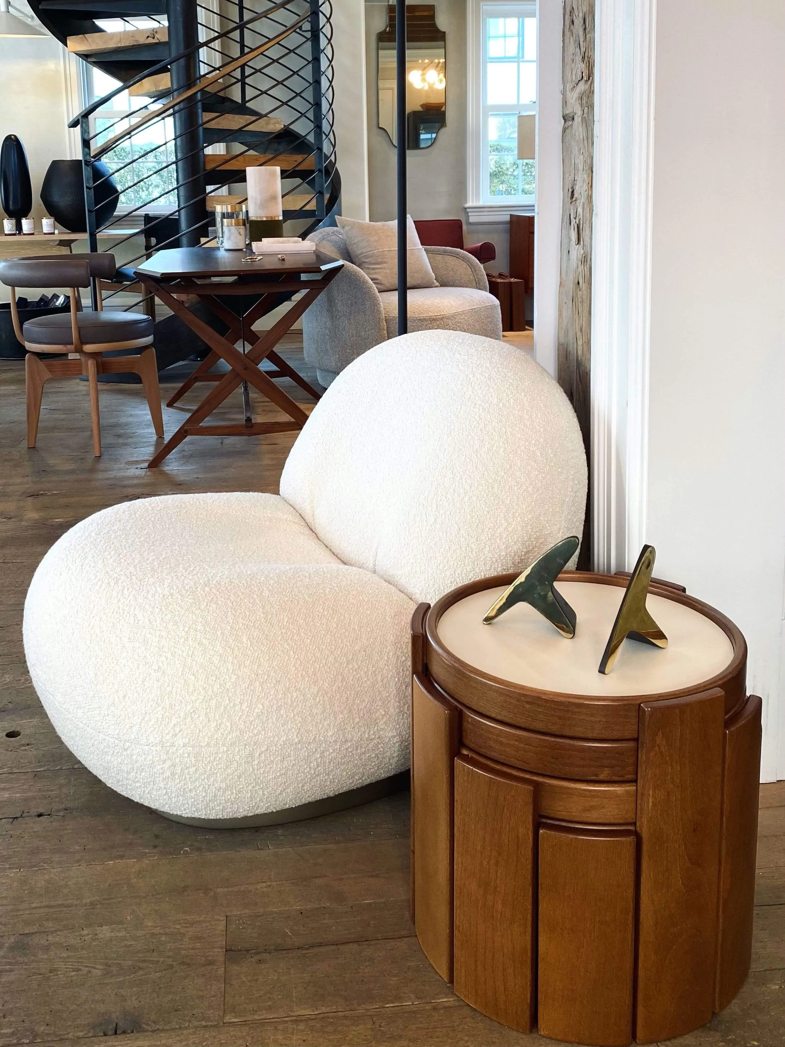 Gianfranco Frattini Nest of Four Low Tables in Beechwood Stained Walnut by Cassina