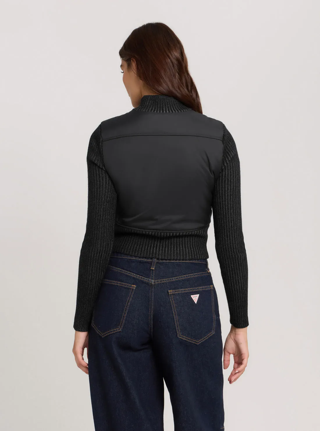 Guess Originals Black Nylon Zip-Up Jacket