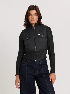 Guess Originals Black Nylon Zip-Up Jacket