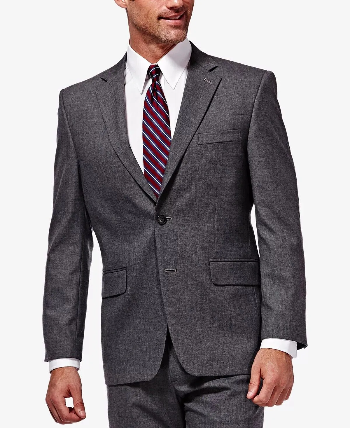 Haggar Mens Classic fit Suit Jacket Blazer 40 S Grey Solid