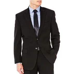 Haggar Mens Regular fit Suit Jacket Blazer 48 L Black Solid