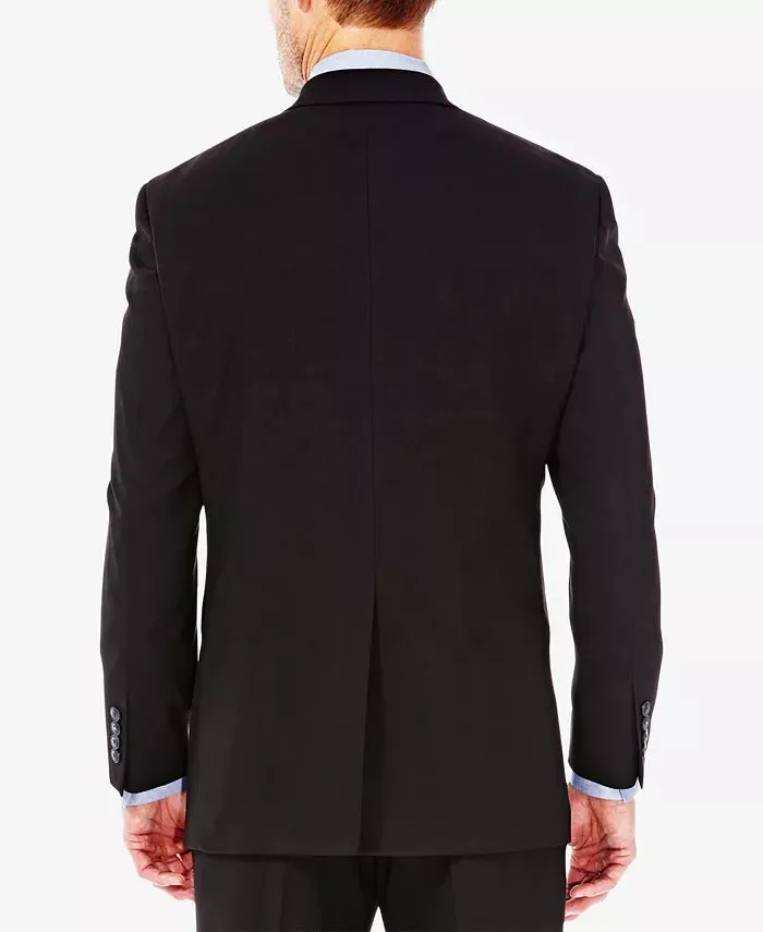 Haggar Mens Regular fit Suit Jacket Blazer 48 L Black Solid