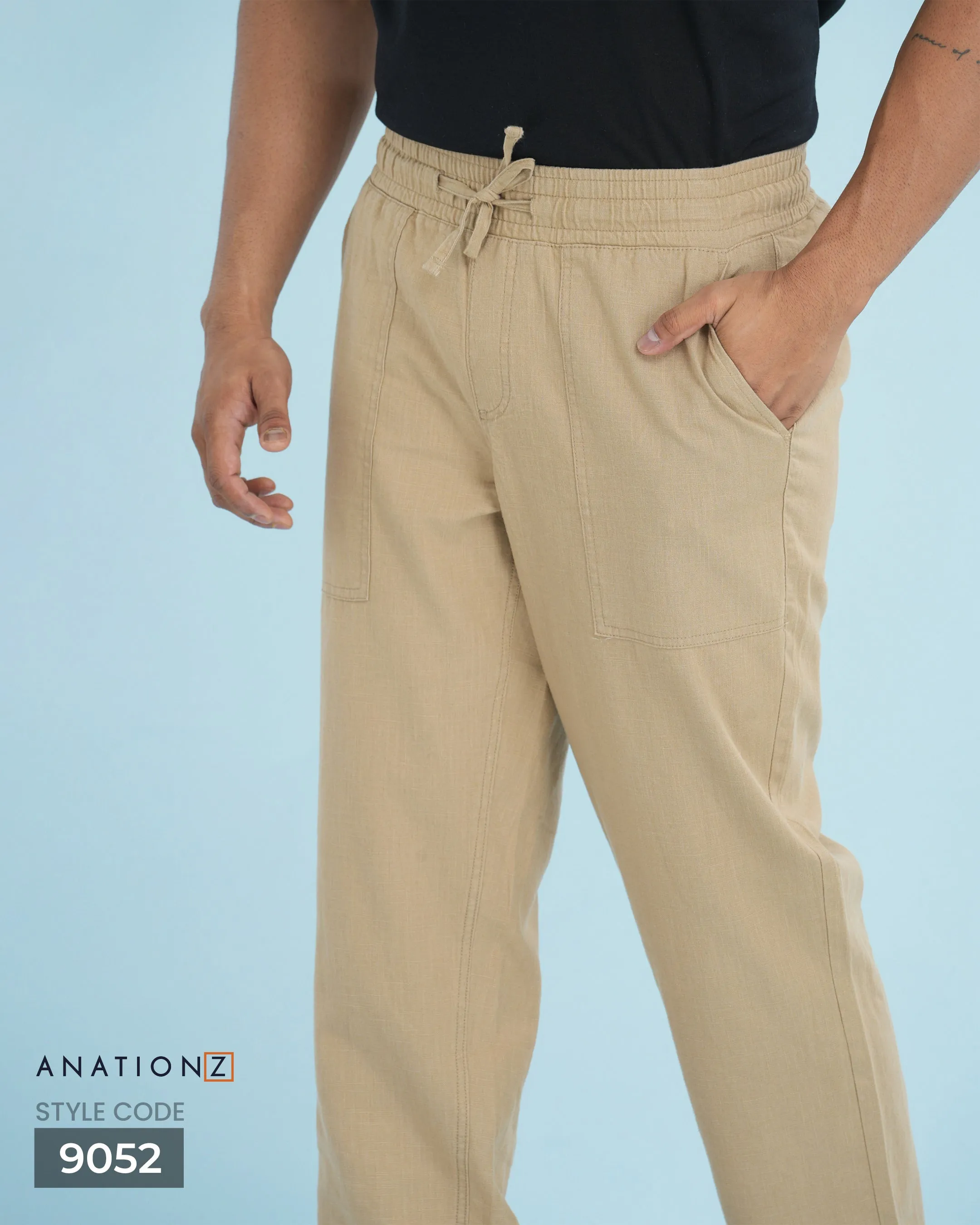 Heritage Linen Cotton Relaxed Pant - Beige