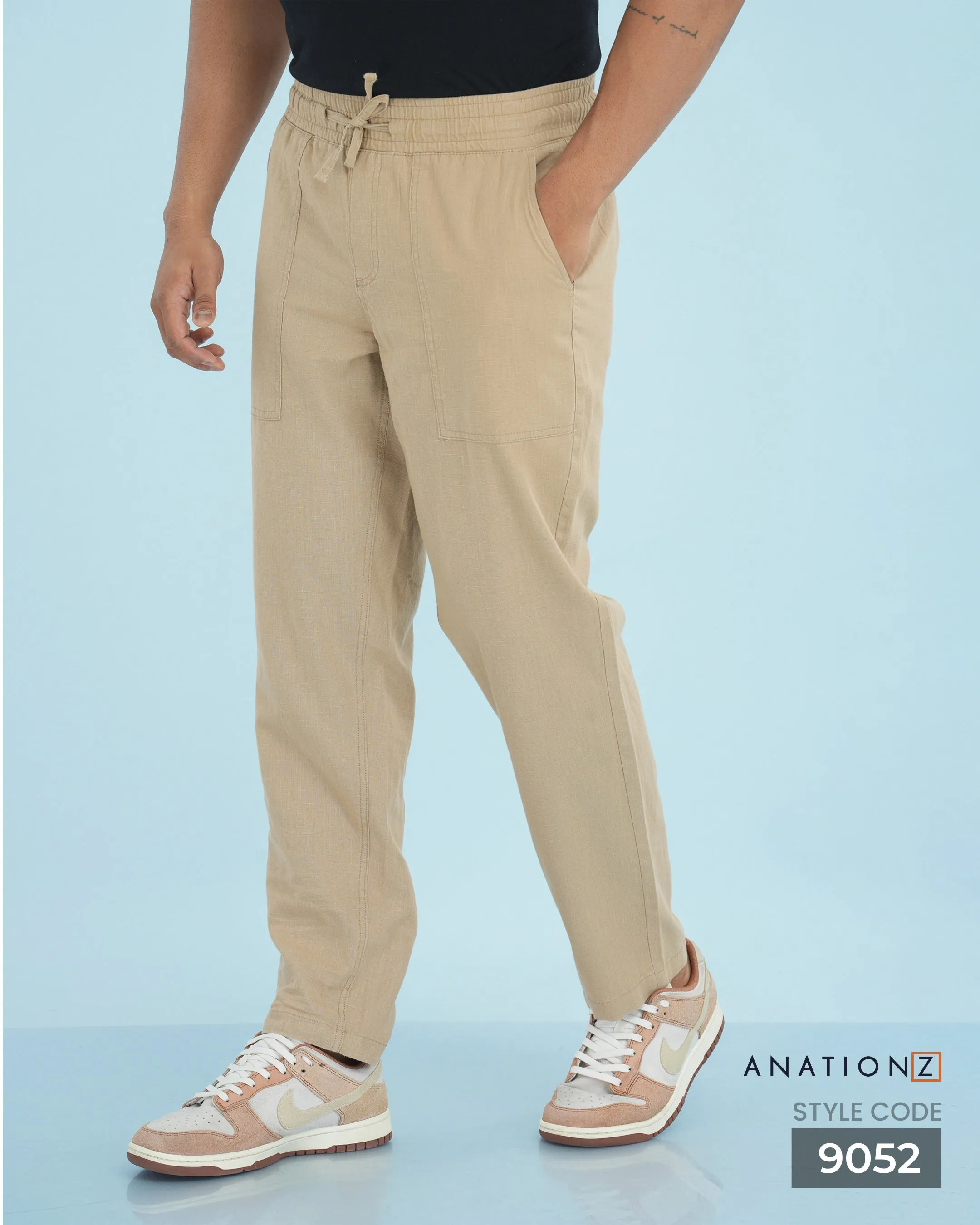 Heritage Linen Cotton Relaxed Pant - Beige