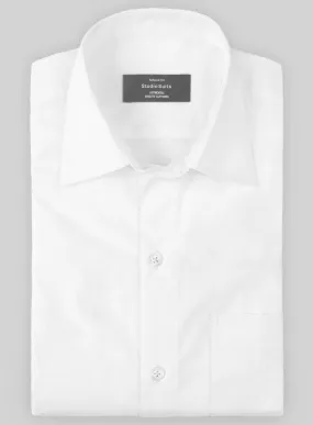 Italian White Slim Herringbone Shirt