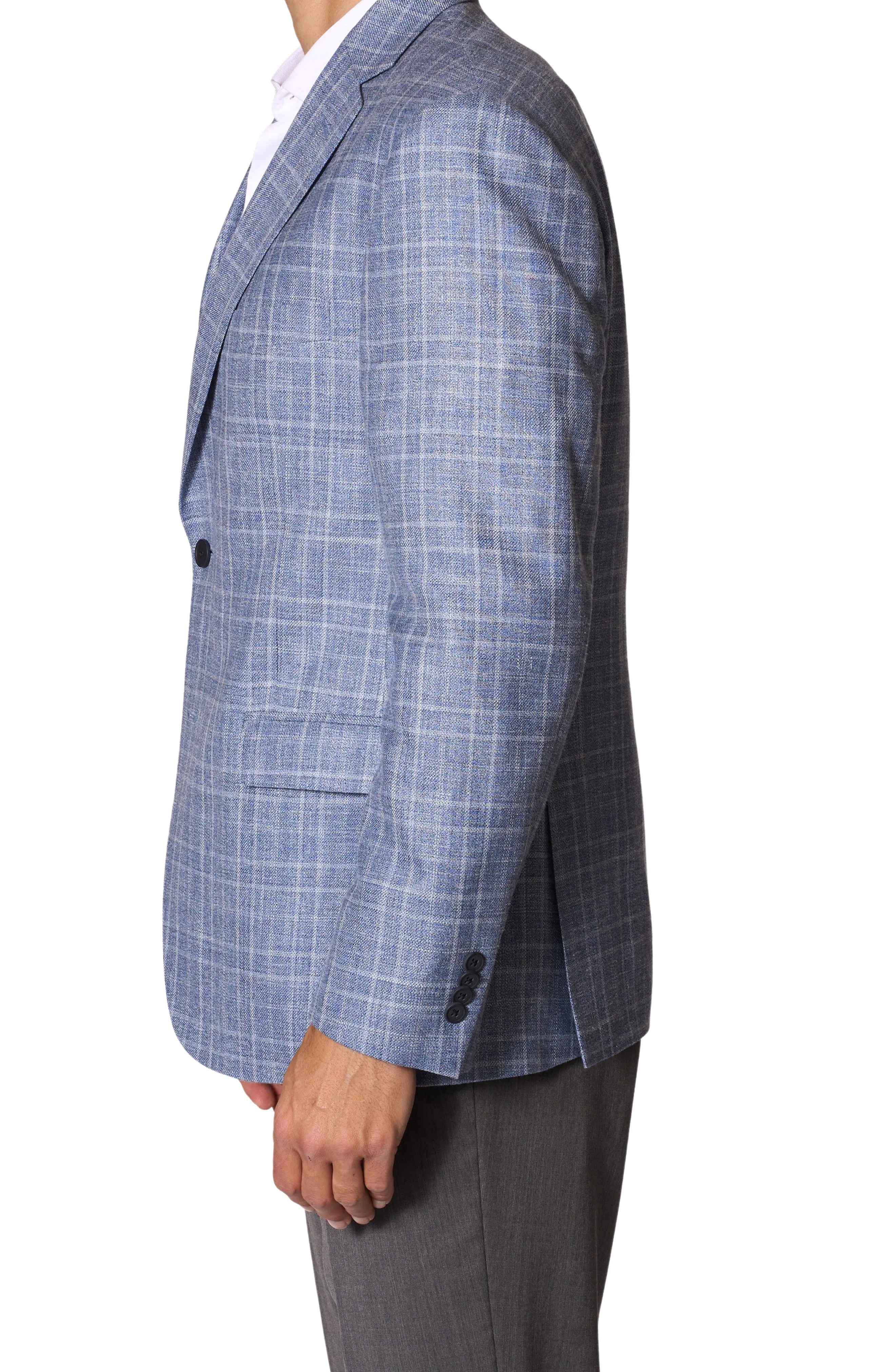 JB Britches Plaid Sport Coat - Light Blue