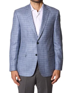 JB Britches Plaid Sport Coat - Light Blue